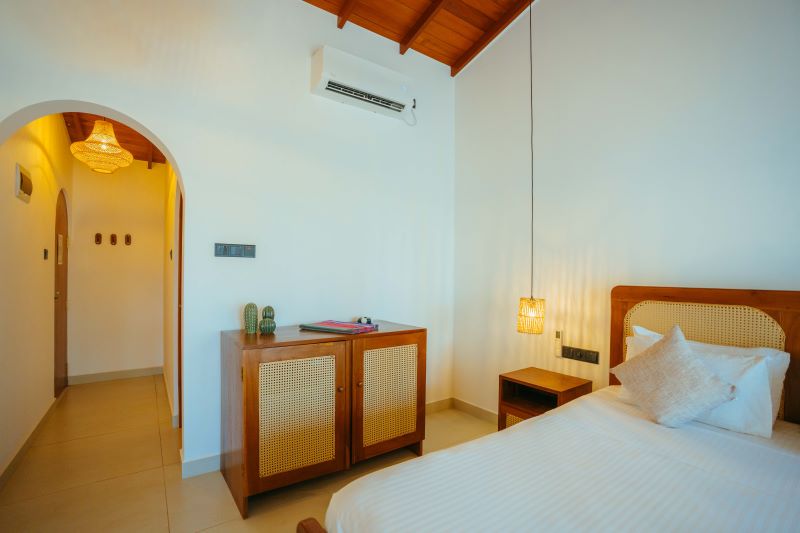 Room with Closet and fridge, Kettle,
